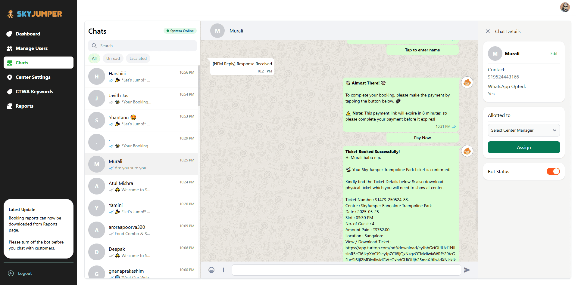 Custom WhatsApp CRM